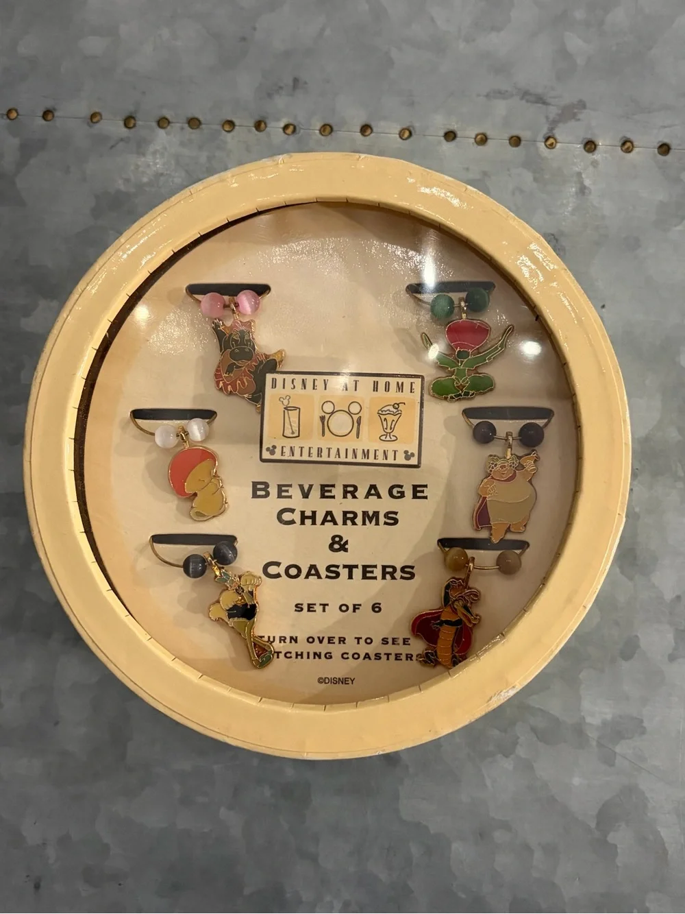 Disney Wine Charms and Coasters Set NIB Fantasia